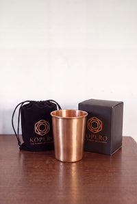 Vaso de Cobre Kopero Liso con la bolsa de terciopelo y la caja de regalo