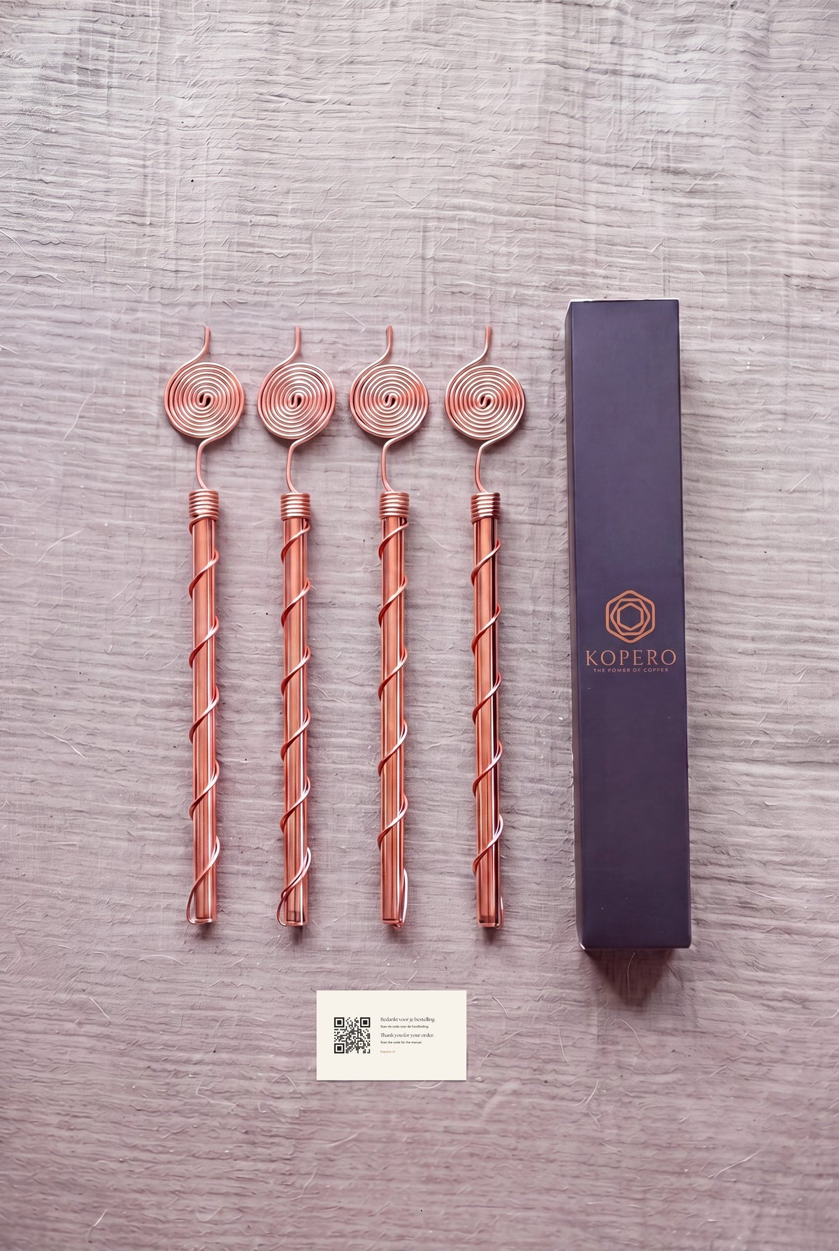 Cuatro antenas Kopero Electrocultivo de 30 cm con embalaje y tarjeta de instrucciones