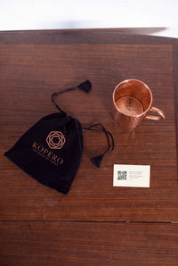 Taza de cobre Kopero Premium Martillada con bolsa de terciopelo y tarjeta de agradecimiento