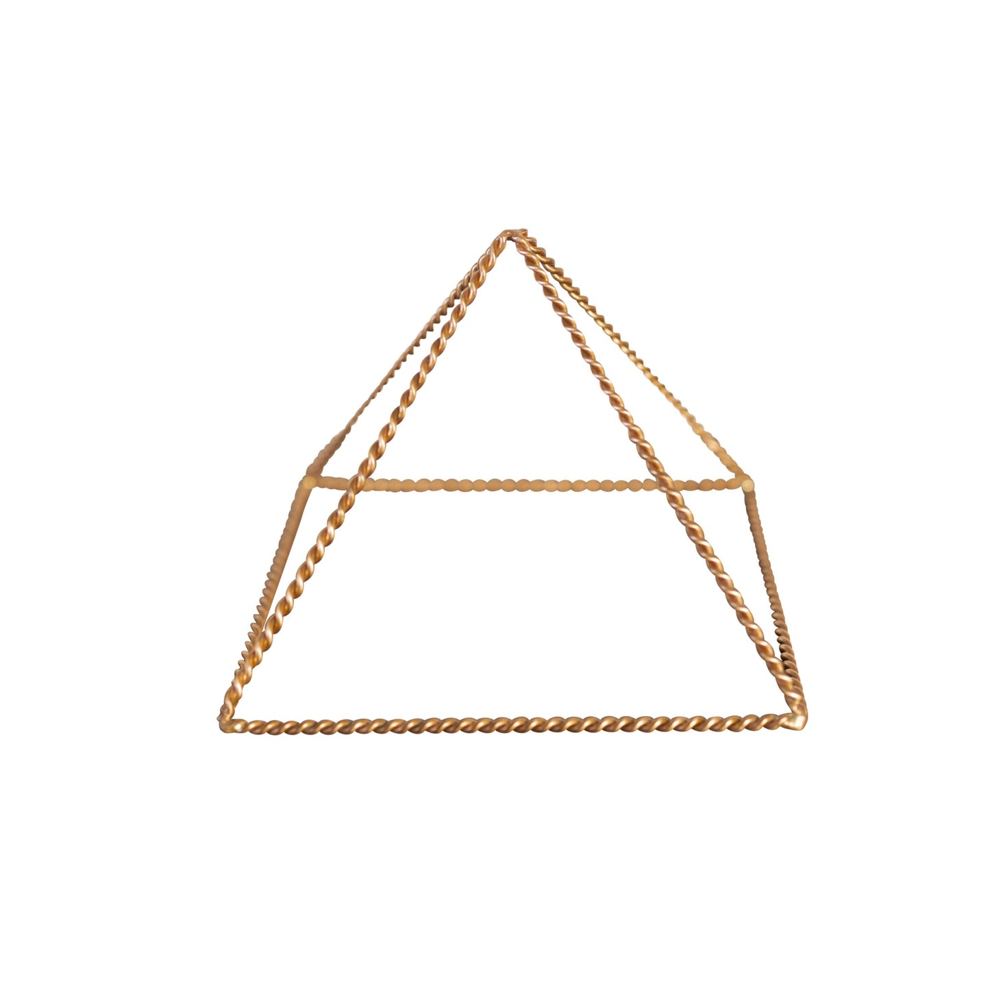 Pirámide Energizante de Cobre Kopero Trenzada Pequeña (14,56 cm) de alambre de cobre trenzado, foto de producto sobre fondo blanco