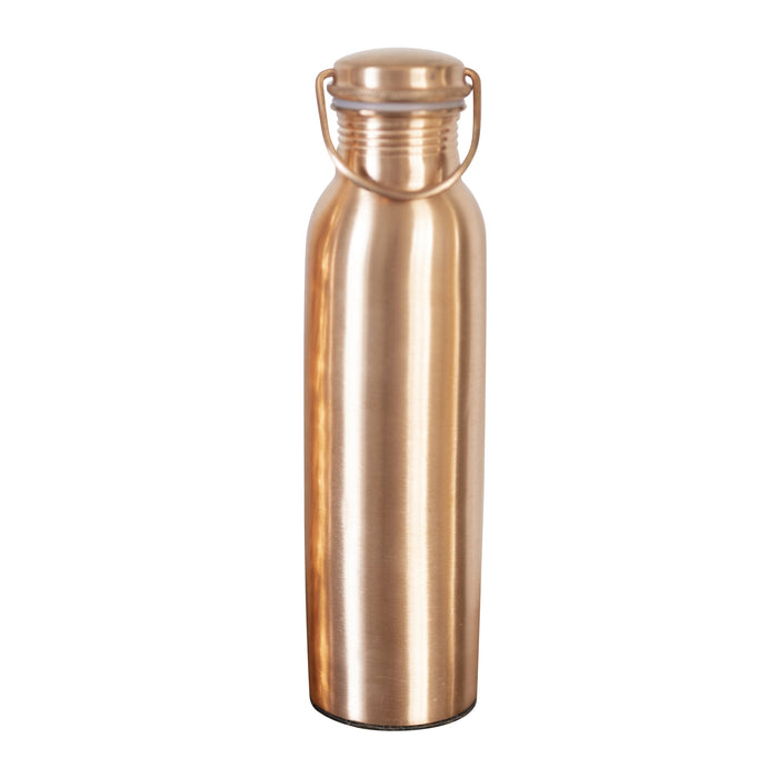 Botella de Agua de Cobre Kopero Lisa de 900 ml de cobre puro, foto de producto sobre fondo blanco